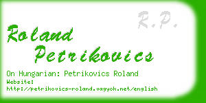 roland petrikovics business card